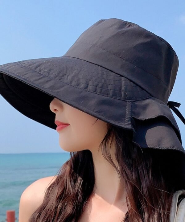 8062 Women Summer Neck Protection Sunscreen Hat Large Brim Fisherman Hat, 8062 Black, 8062 Pink, 8062 Navy, 8062 Beige, 8062 Dark Gray, 8062 Army Green, 8062 Light Gray, 8062 Blue, 8062 Purple, 8062 Khaki