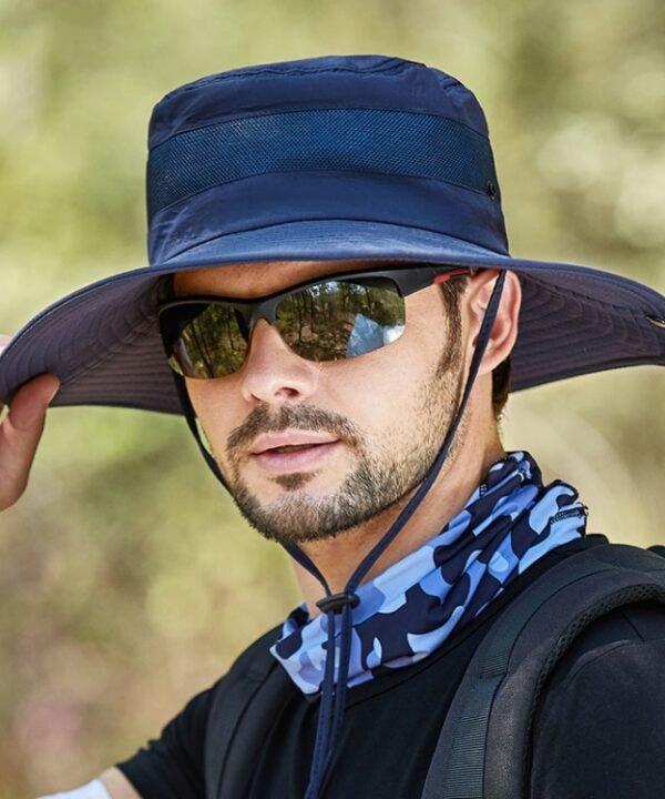 9090 Men Outdoor Fishing Climbing Mountain Large Brim Fisherman Hat, 9090 Navy, 9090 Army Green, 9090 Khaki, 9090 Black, 9090 Grey
