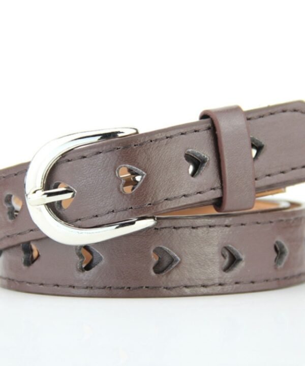 Dandali DC141 Women Pinching Belt Cutout Heart Belt, DC141 Brown, DC141 Red, DC141 Yellow, DC141 Green, DC141 Blue, DC141 White, DC141 Camel, DC141 Orange, DC141 Pink, DC141 Rose Red