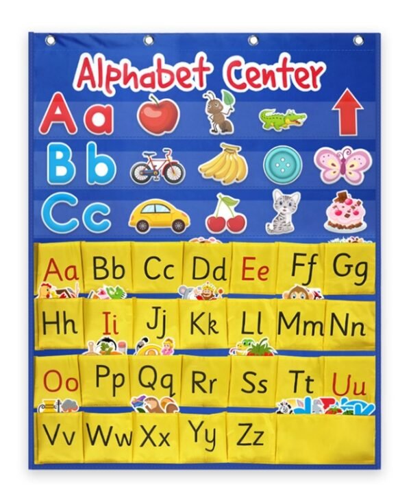 Alphabet Card Early Teaching Hanging Bag Letter Pocket