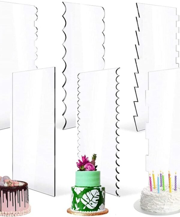 6 In 1 Clear Acrylic Cake Scraper Smoothing Tool Set
