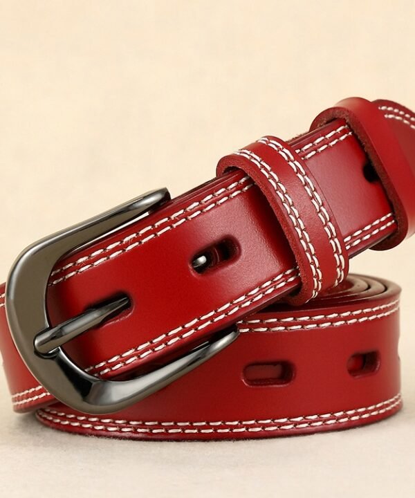 ZK--049 Double-stitched Hollow Pin Buckle Belt, Length:, 105cm, 110cm, 115cm