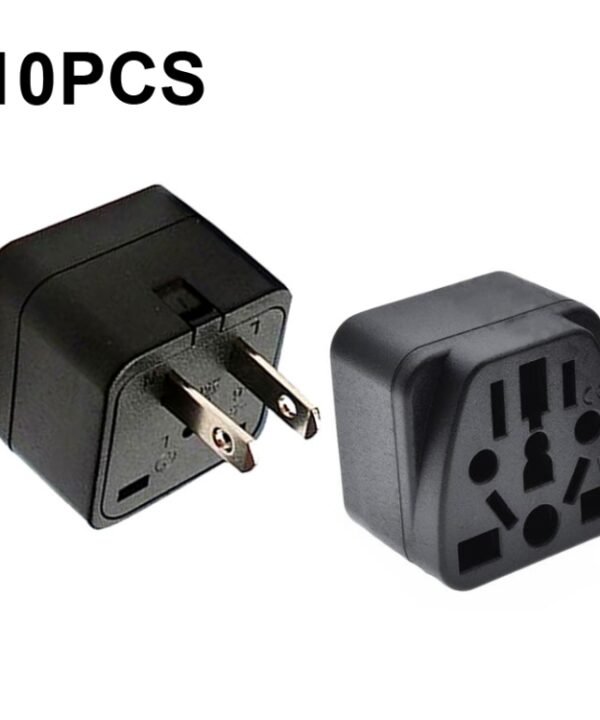 10 PCS WY-6 10A 250V Porous US Conversion Plug, WY-6 Black
