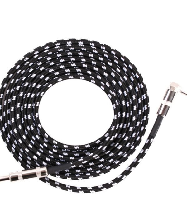 Guitar Connection Wire Folk Bass Performance Noise Reduction Elbow Audio Guitar Wire, Size:, 0.5m(Black White), 1m(Black White), 3m(Black White), 6m(Black White)