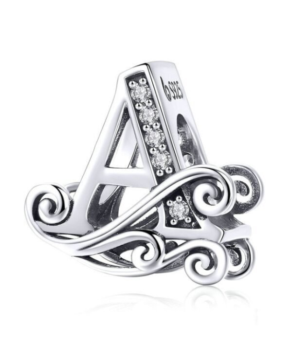 BSC030 26 Letters DIY Bracelet Beaded Accessories Zircon Silver Beads, Style:, A, B, C, D, E, F, G, H, I, J, K, L, M, N, O, P, Q, R, S, T, U, V, W, X, Y, Z