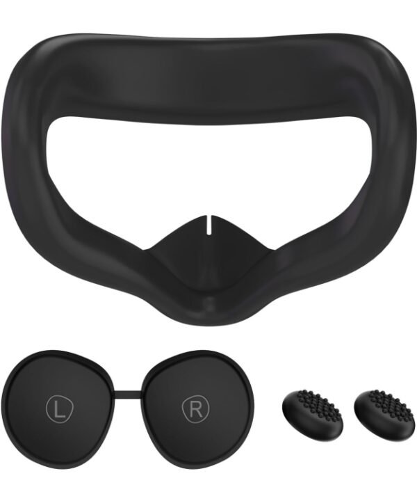 VR Silicone Eye Mask+Lens Protective Cover+Joystick Hat, For Meta Quest 2, Eye Mask+Lens Protective Cover+Joystick Hat (Black), Eye Mask+Lens Protective Cover+Joystick Hat (White), Eye Mask+Lens Protective Cover+Joystick Hat (Gray)...