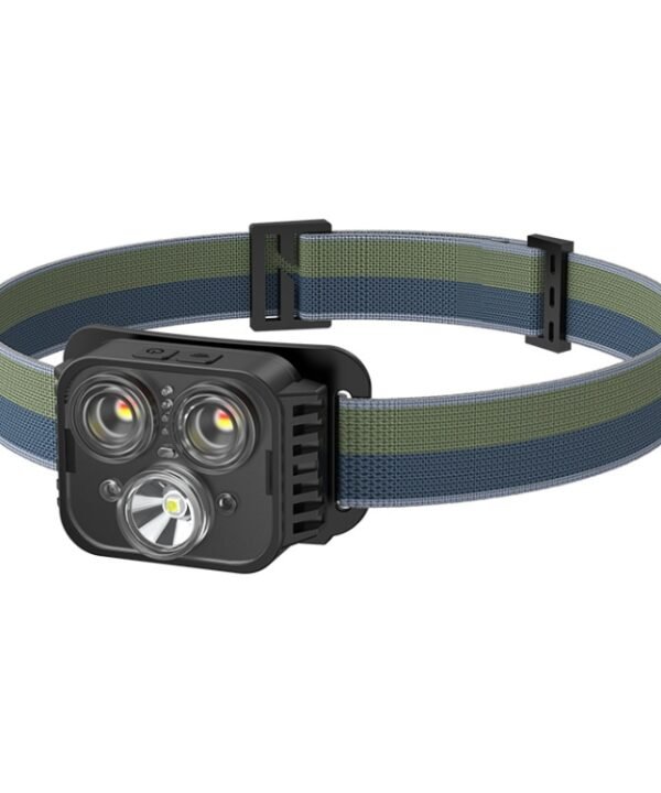USB Charging Running Strong Bald Headlight Fishing Camping Waterproof Light, Style:, 3 Light Head, 5 Light Head