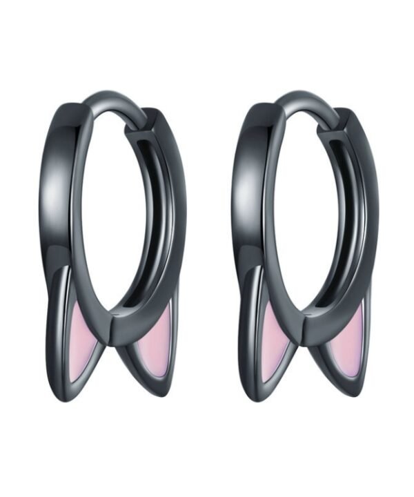 Cat Ears Claws Earrings 925 Silver Plated Black Gold Earrings, SCE1515, SCE1516