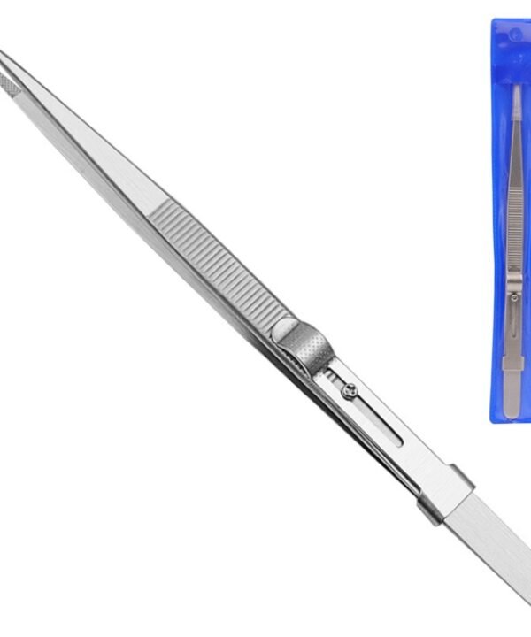 Diamond Jewellery Tweezers With Slotted Stainless Steel Tweezers ,Spec:, Straight, Bending