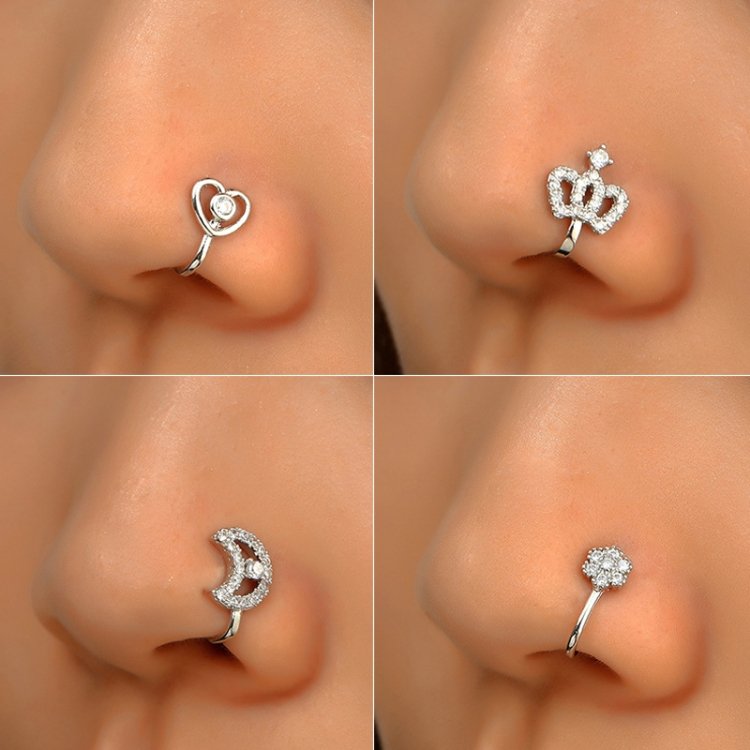 U-shaped Nose Clip Copper Inlaid With Zircon Nose Decoration, Color: G-189 Silver, G-364 Gold, G-365 Silver, G-247 Gold, G-248 Silver, G-251 Gold, G-252 Silver, G-253 Gold, G-254 Silver, G-235 Gold, G-236 Silver, G-231 Gold, G-232 Silver, G-249 Gold... - Image 5