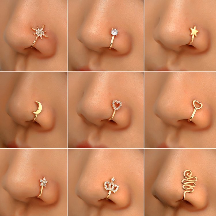 U-shaped Nose Clip Copper Inlaid With Zircon Nose Decoration, Color: G-189 Silver, G-364 Gold, G-365 Silver, G-247 Gold, G-248 Silver, G-251 Gold, G-252 Silver, G-253 Gold, G-254 Silver, G-235 Gold, G-236 Silver, G-231 Gold, G-232 Silver, G-249 Gold... - Image 6