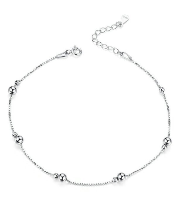 SCT005 S925 Silver Anklet White Gold Plated Anklet