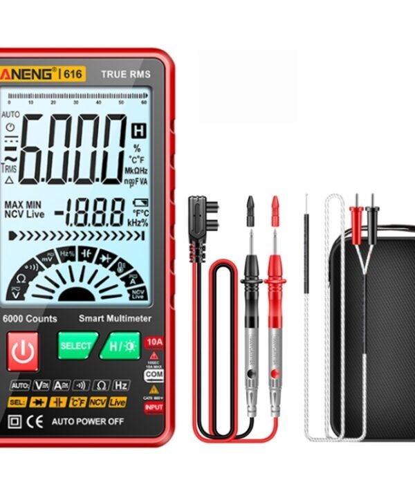 ANENG 616 Automatic High-precision Digital Display Capacitance Multimeter, Red, Black