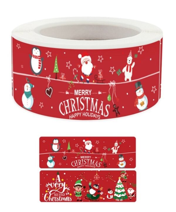 Christmas Stickers Child Toys Holiday Cartoon Tabel, 25x75mm