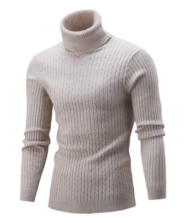 High-Collar Long-Sleeved Men Sweater Casual Thread Knit Clothes, M, L, XL, XXL, XXXL, XXXXL