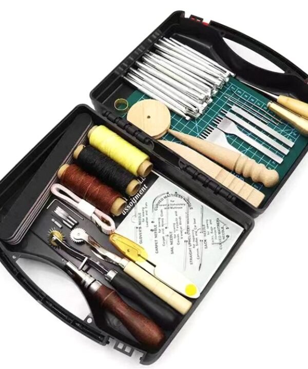 59 In 1 Handmade Leather DIY Tool Set Sewing Craft Tool Set, Style:, A5 Pads, Rotating Knives