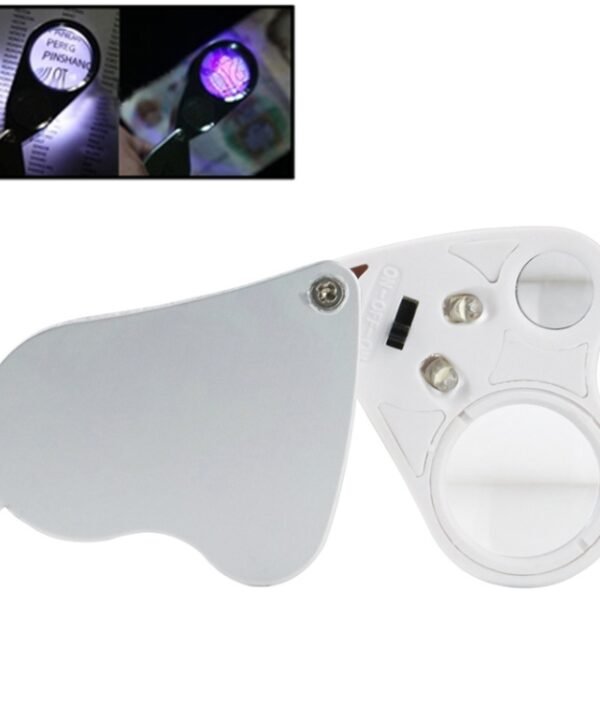 MG9889 30X-60X Mini Dual-Lens Craft Appreciation Magnifying Glass with LED Light