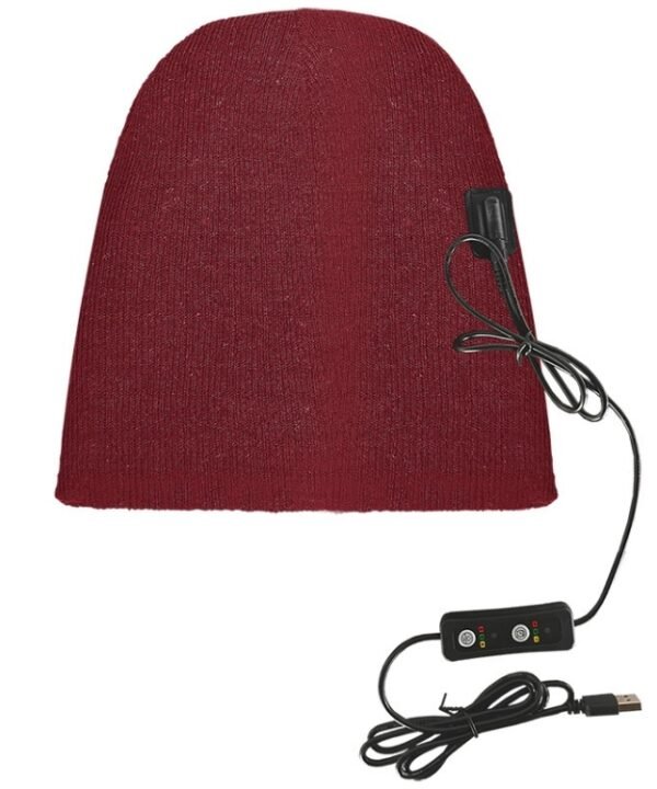 USB Electric Heating Outdoor Windproof And Warm Knitted Hat, 24x24cm
