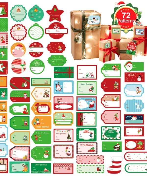 1set 72pcs/set  Christmas Stickers Gift Bag Packaging Box Closure Stickers