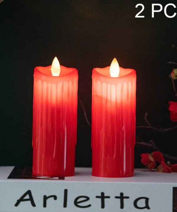 2 PCS Electronic Candle Light Swinging Wick Simulation Candle Lamp, 5x11cm, 5x13cm, 5x15cm