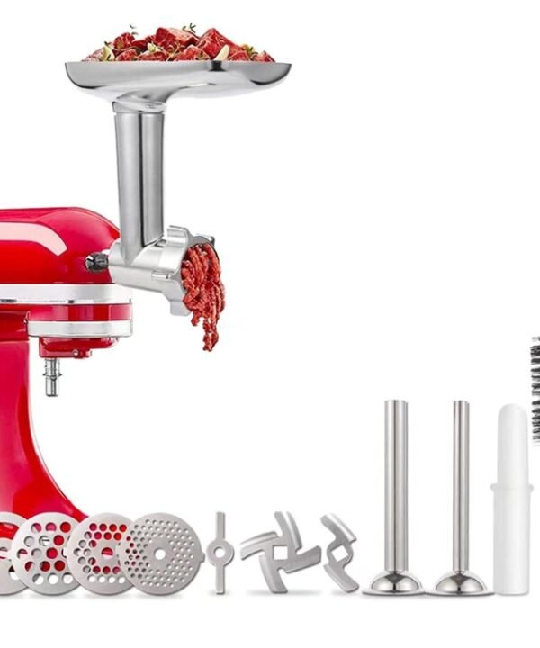 For Kitchenaid Porking Enemy Accessories Dough Maker Grinder Meat Universal Set, Grinder Meat Set (White), Grinder Meat Set (Silver Gray)