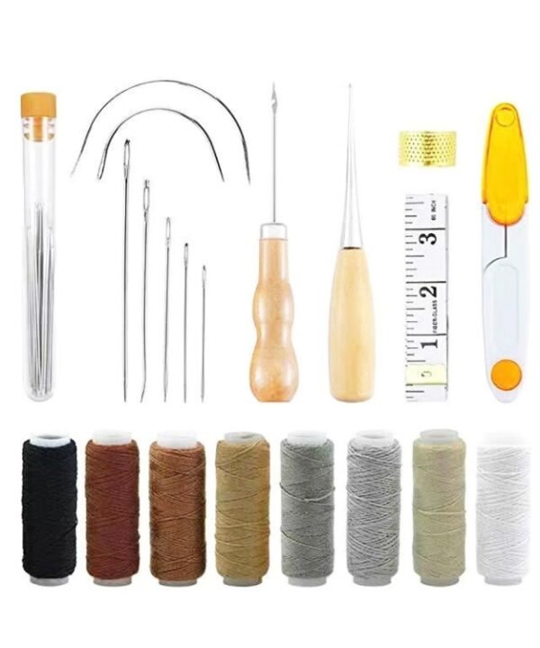 DIY Leather Craft Tool Set Canvas Wire Needle Hand Sewing Leather Tool Set, ER013 29 In 1