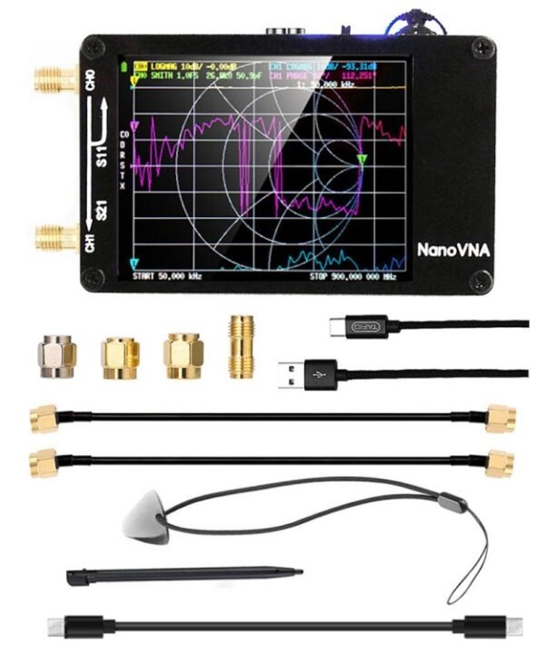 NANOVNA-H Upgraded Version 2.8 Inch TFT 50Khz-1.5Ghz Vector Network Antenna Analyzer MF HF VHF UHF With SD Card, 2.8 Inch