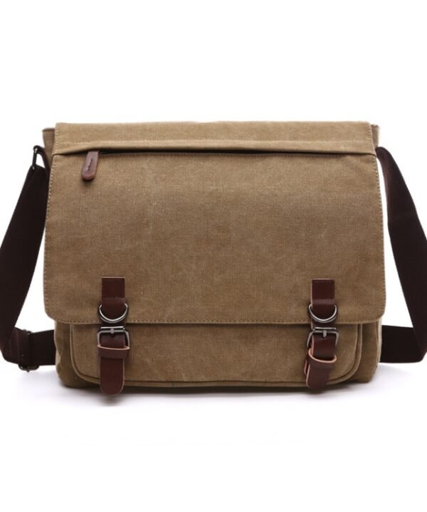 Versatile Canvas Shoulder Messenger Bag Business Computer Bag, Khaki Large, Dark Blue Large, Coffee Large, Black Large, Khaki Medium, Dark Blue Medium, Coffee Medium, Gray Large, Gray Medium, Green Large, Green Medium