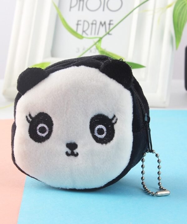 2pcs Children Cartoon Plush Three-dimensional Key Coin Purse, Panda, Shy Rabbit, Strawberry Rabbit, Shy Bear, Yellow Duckling, Chick, Black Rabbit, Red Strawberry, Red Cat Eagle, Blue Panda, Ladybug, Frog