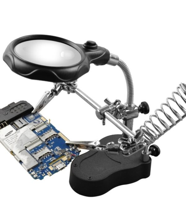 16126-A 3.5X/12X LED Light Stand Type Watch Repair Magnifier With Auxiliary Clip