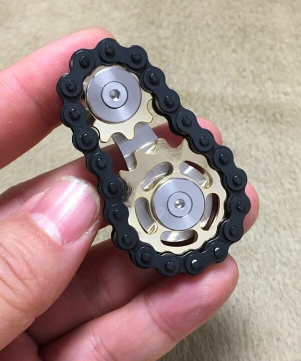 Black Chain Gyro Fingertip Gyro EDC Metal Toy Gear Sprocket Flywheel, Black Gold Plated, Black Full Stainless Steel, Black Gun Plated, Black Colorful