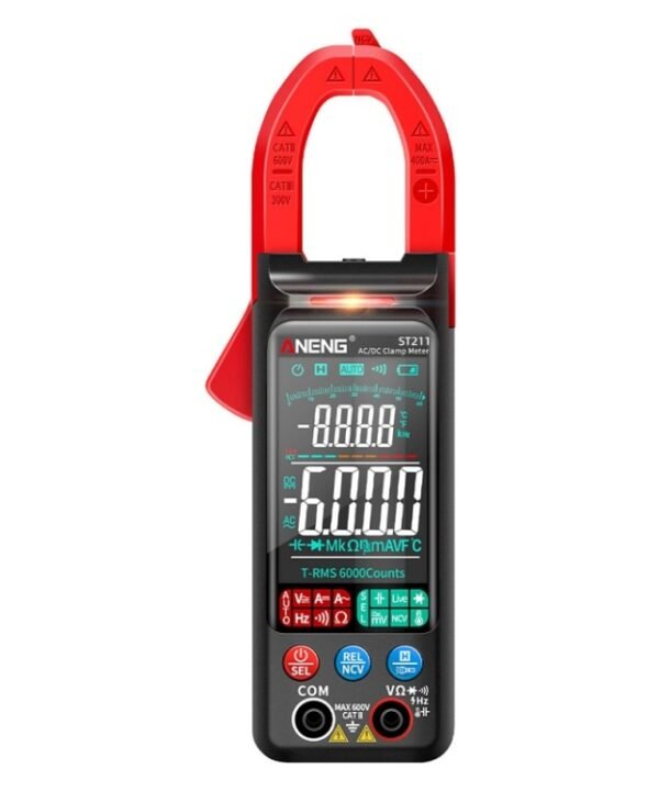 ANENG Large Screen Multi-Function Clamp Fully Automatic Smart Multimeter, ST212 Red DC Current, ST212 Black DC Current