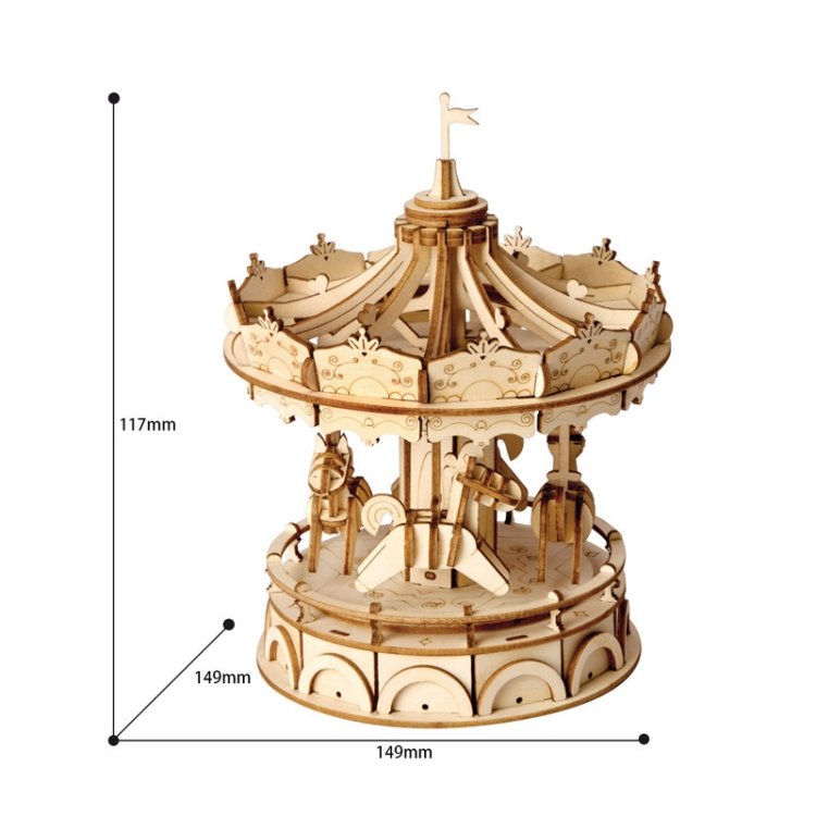 3D Three -Dimensional Puzzle Board Children Wood Puzzles Model, Rolife TG301 Airplane, Rolife TG401 Ferris Wheel, Rolife TG403 Camera, Rolife TG404 Rotating Trojan, Rolife TG501 Eiffel Tower, Rolife TGN01 Eight Sound Box, Rolife TG306 Cruise - Image 2