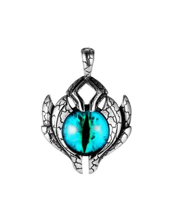 1926 Retro Demon Eyes Men Titanium Steel Necklace, Style:, Single Pendant, Pendant+3x55cm Matching Chain, Pendant+4x70cm Matching Chain
