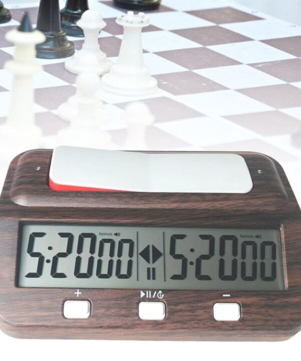 HQT101w Plastic Chess Clock Go Chess Timer, HQT101w Wood Grain