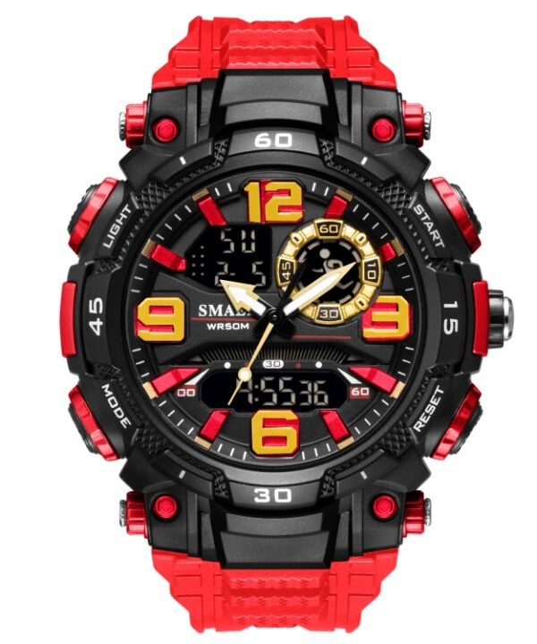 SMAEL 1921 Men Dual Movement Sports Watch Multifunctional Time Night Light Alarm Student Wrist Watch