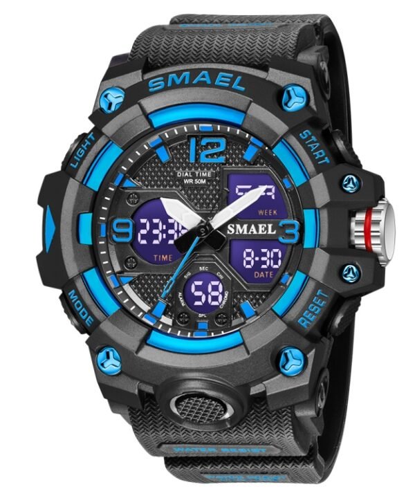 SMAEL 8008 Outdoor Sports Multifunctional Waterproof Luminous Men Watch, Red, Black, Orange, Fluorescent Green, Deep Blue, Grass Green, Black Gold, Rose Gold, Black Blue