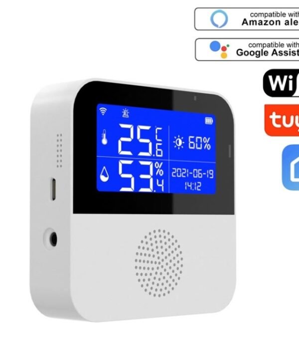 Tuya WIFI Temperature And Humidity Sensor With 2.9inch LCD Display,Spec:, Only Sensor, With Sensing Line