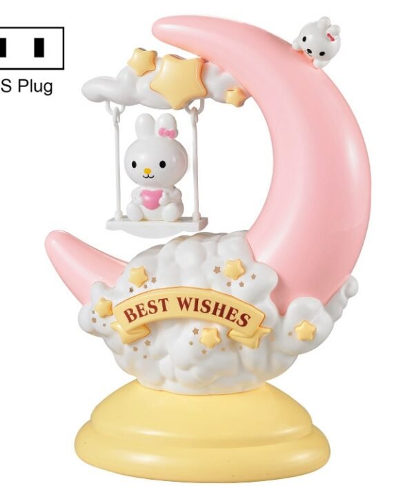 GOELONG Cartoon Moon Table Lamp Children Room Animal Night Light, Plug:, US Plug, EU Plug