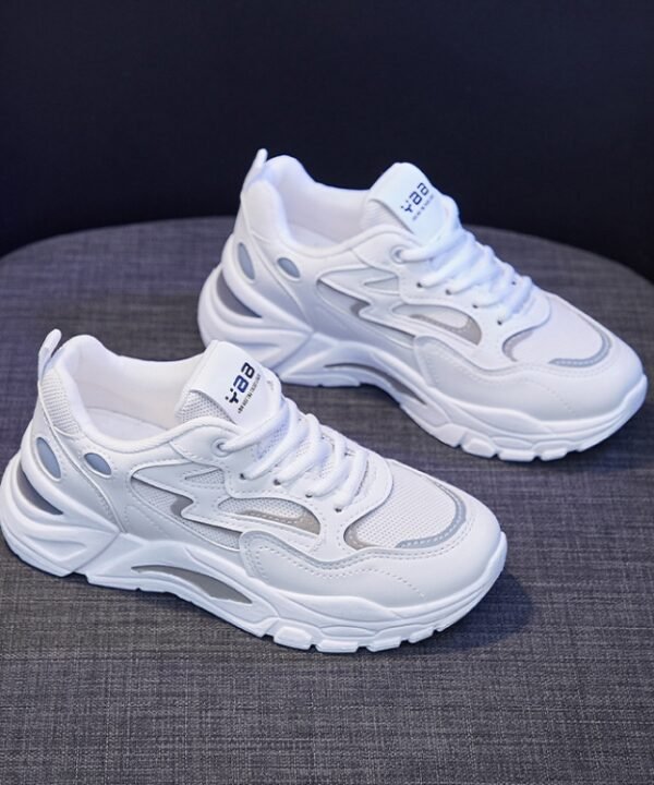 811-1 Spring Breathable Casual Shoes Leather-paneled Mesh Ladies Sports Shoes, 35, 36, 37, 38, 39, 40