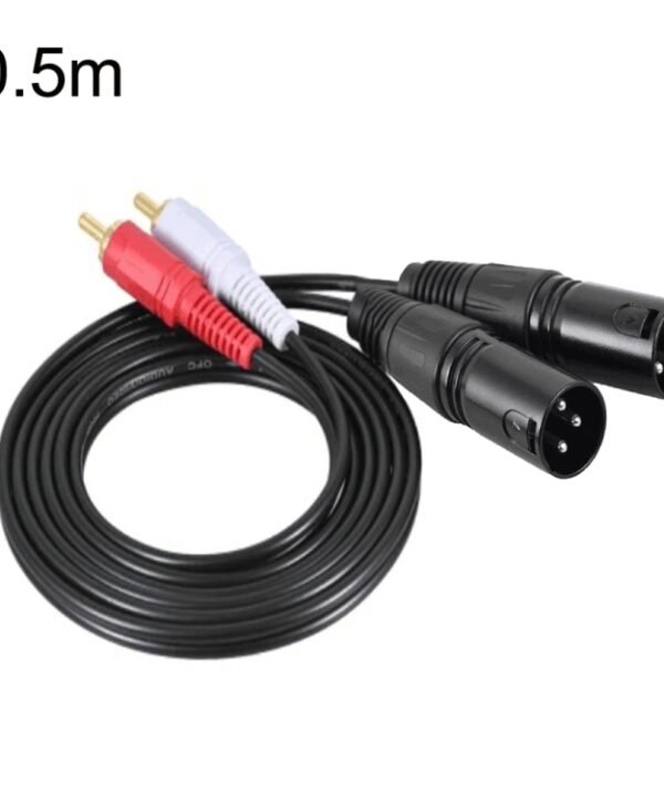 2RCA To 2XLR Speaker Canon Cable Audio Balance Cable, 0.5m, 1m, 1.5m, 3m