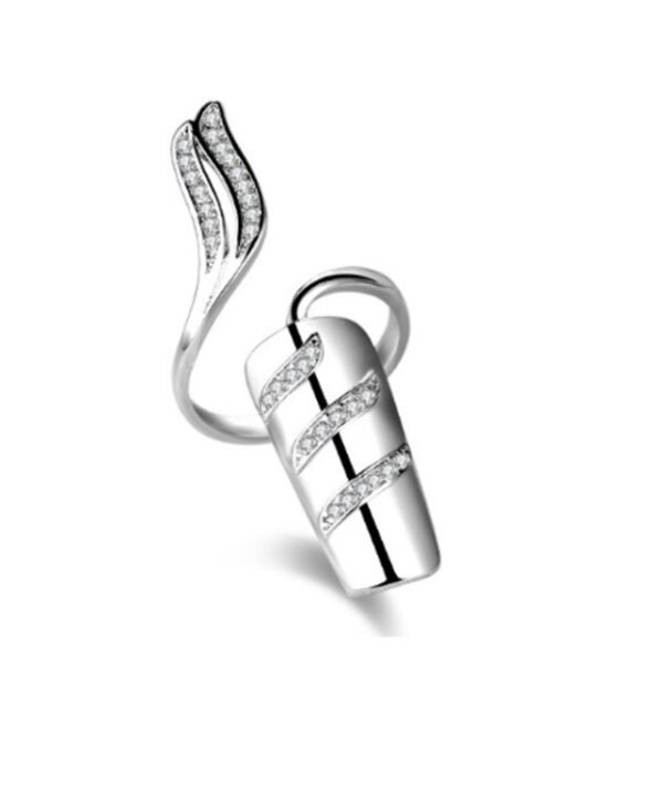 Diamond Nail Cap Jewelry Open Ring, Color: Gold Little Finger, Silver Index Finger, Silver Middle Finger, Silver Ring Finger, Silver Little Finger, Gold Index Finger, Gold Middle Finger, Gold Ring Finger, Gold Little Finger