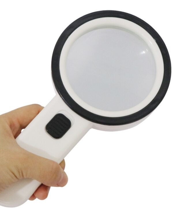 JHS407 30X Handheld HD Magnifier With LED Light, 80mm 30X