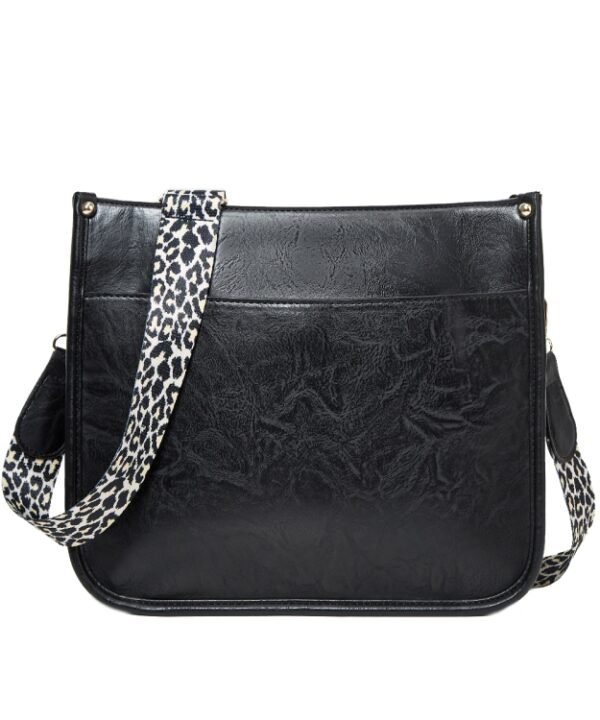 013 Leopard Strap PU Leather Single-shoulder Waterproof Crossbody Tote Bag