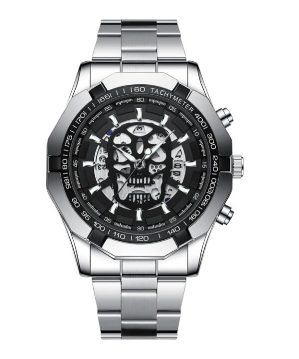 BINBOND S034 30M Waterproof Quartz Watch Skull Skeleton Luminous Watch