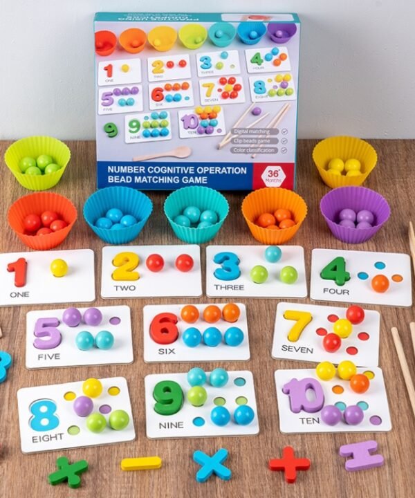 Children Number and Color Matching Clip Beads Enlightenment Teaching Kids Puzzle Early Education Toys