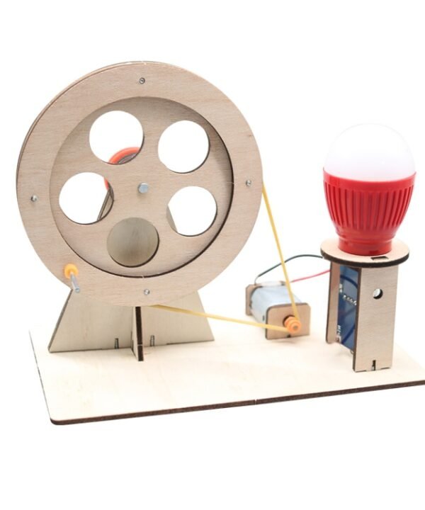 DIY Wooden Science Experiment Hand Generator Puzzle Toy, Hand Generator
