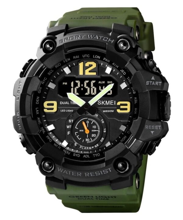 SKMEI 1637 Sports Digital Display Outdoor Shockproof Plastic Large Dial Men Watch, Black, Army Green, Blue Camouflage, Army Green Camouflage, Gray Black