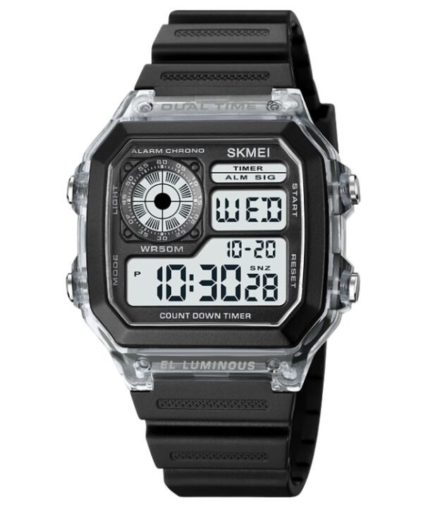 SKMEI 1998 Transparent Shell Ice Sensor Outdoor Sports Waterproof Multi-function Watch, 1998 Blue, 1998 White, 1998 Purple, 1998 Black