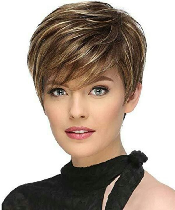 WIG-305 Female High Temperature Silk Wig Oblique Bangs Short Hair Chemical FiberHeadgear, WIG-305